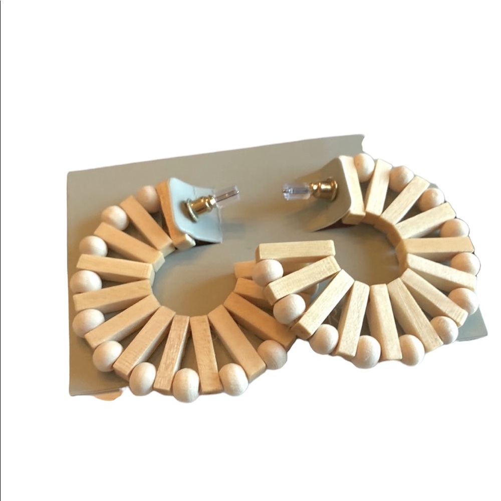 Wooden Lightweight Hoop Earrings